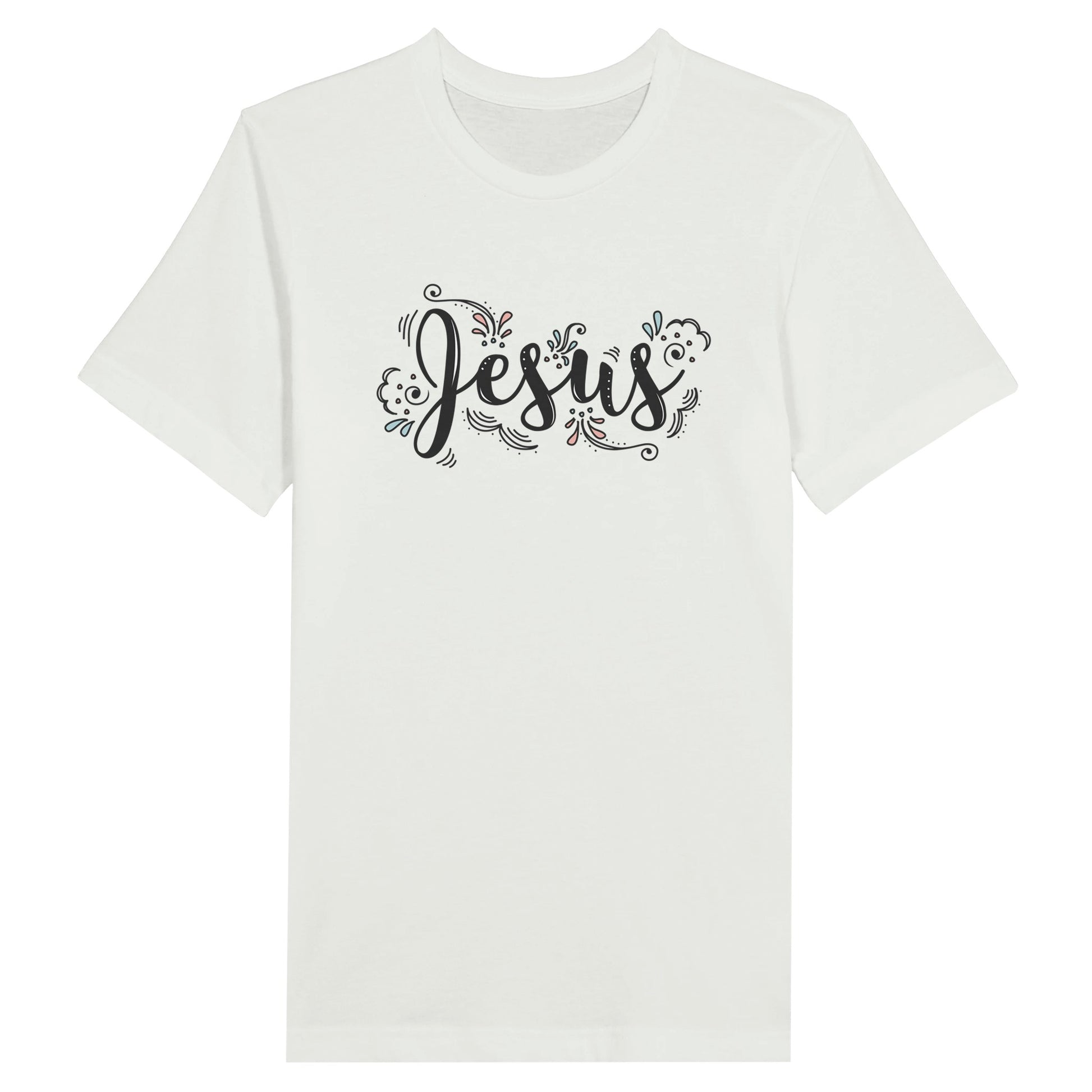 An image of Jesus (Hand Lettering) | Premium Unisex Christian T-shirt available at 3rd Day Christian Clothing UK