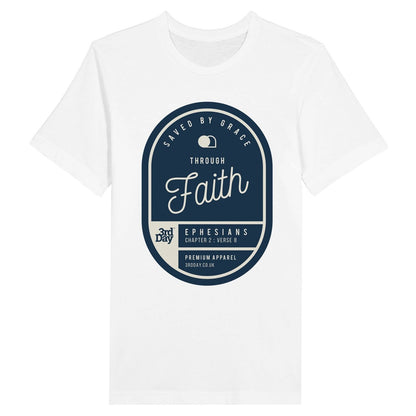An image of Saved By Grace Through Faith | Premium Unisex Christian T-shirt available at 3rd Day Christian Clothing UK