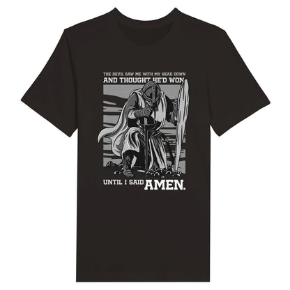 An image of Until I Said AMEN | Premium Unisex Christian T-shirt available at 3rd Day Christian Clothing UK